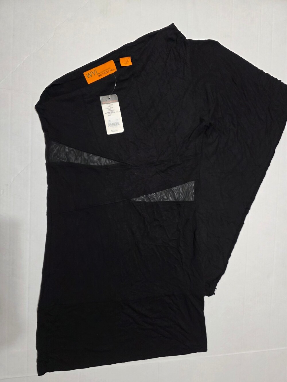 Metropark Black Top with Sheer Mesh Panel